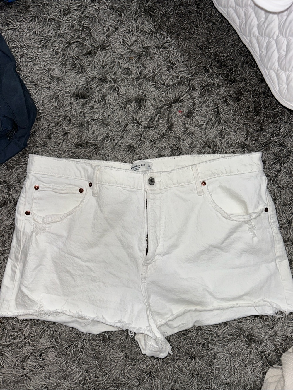 Abercrombie & Fitch White Denim Cutoff Jean Shorts